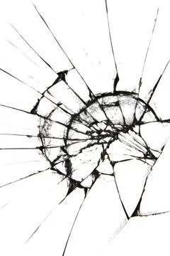 The effect of a broken smartphone screen, the texture of cracks on a white .. Stock Illustration