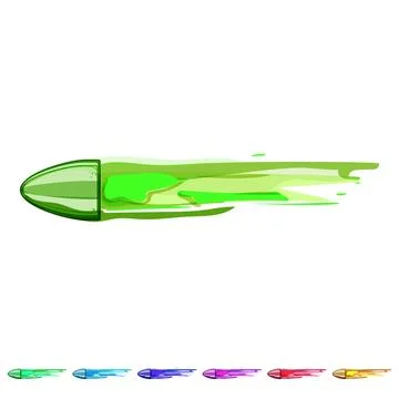 Effect bullet flying cartoon vector graphic Stock Illustration