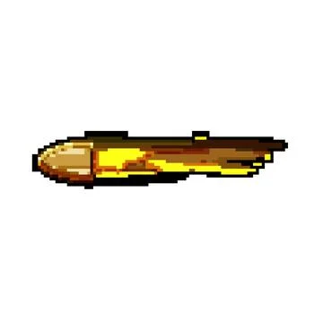 Effect bullet flying pixel art vector illustration Stock Illustration
