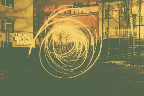 Effect of the color of the wire at night Stock Photos