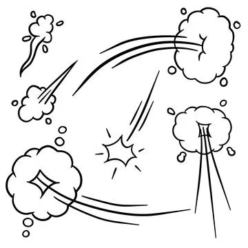 Effect of comic speed. Bubble cloud. Track and trace. Stock Illustration