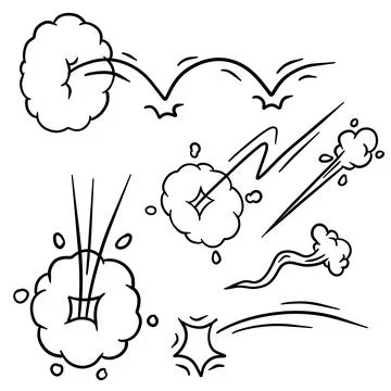 Effect of comic speed. Bubble cloud. Track and trace. Stock Illustration