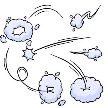 Effect of comic speed. Funny cloud of movement. Bubble cloud. Stock Illustration