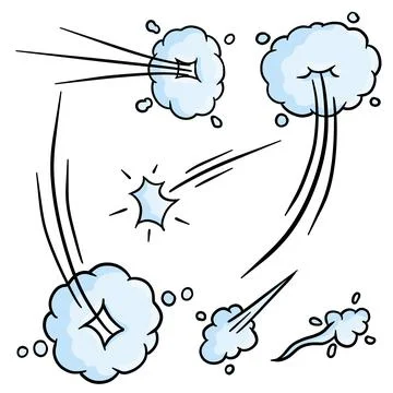Effect of comic speed. Funny cloud of movement. Bubble cloud. Stock Illustration