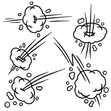 Effect of comic speed. Funny cloud of movement. Bubble cloud. Illustrazione stock
