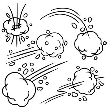 Effect of comic speed. Funny cloud of movement. Bubble cloud. Stock Illustration