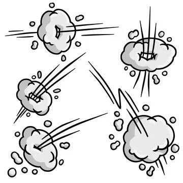 Effect of comic speed. Funny cloud of movement. Bubble cloud. Stock Illustration