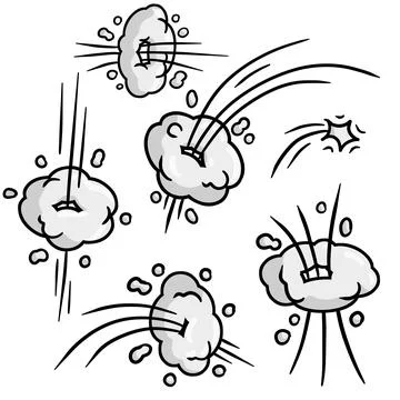 Effect of comic speed. Funny cloud of movement. Bubble cloud Stock Illustration