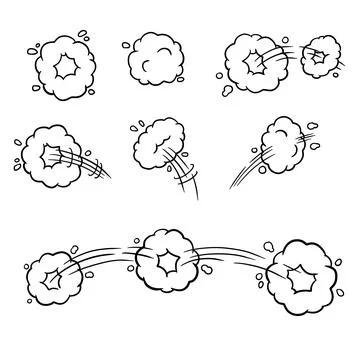 Effect of comic speed. Funny cloud Stock Illustration