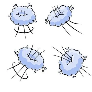 Effect of comic speed. Funny cloud Illustrazione stock