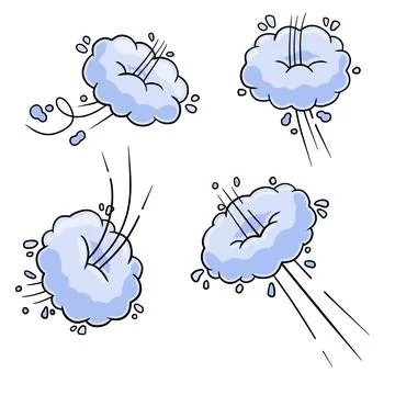 Effect of comic speed. Funny cloud Stock Illustration