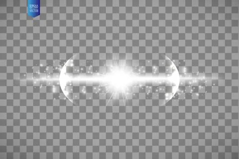 Effect of the explosion, flying in different directions of the particles, glow Stock Illustration