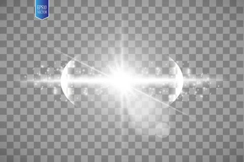 Effect of the explosion, flying in different directions of the particles, glow Stock Illustration