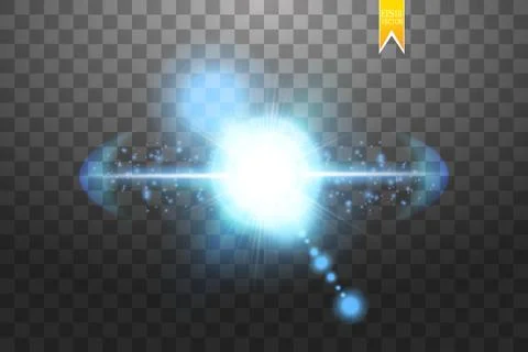 Effect of the explosion, flying in different directions of the particles, glow Stock Illustration