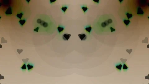 The effect of falling hearts on a light background, mirror effect, abstractio Stock Footage 251313764