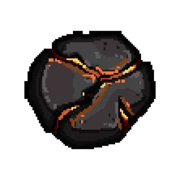 Effect fire ball pixel art vector illustration Stock Illustration