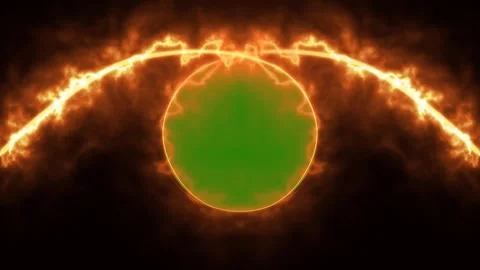 The effect of the fire chasing in a circle green screen background Vidéo 273988744