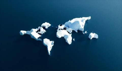 Effect of global warming in nature. Conceptual image of melting world shaped 库存插图