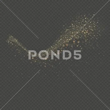 Gold Glitter Spray Effect of Sparkling Particles on Vector