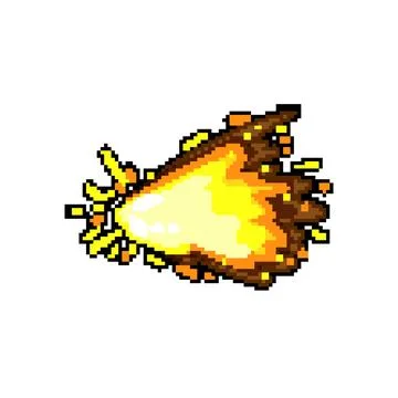 Effect gun flash pixel art vector illustration Stock Illustration