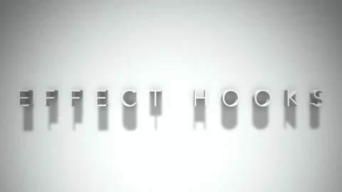 Effect hooks 3D title animation white text on a white background Stock Footage 299758560
