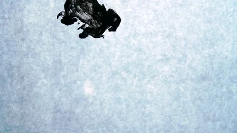 Effect of ink dripping into the water and diffusing, ink special effect material Video stock 153025356