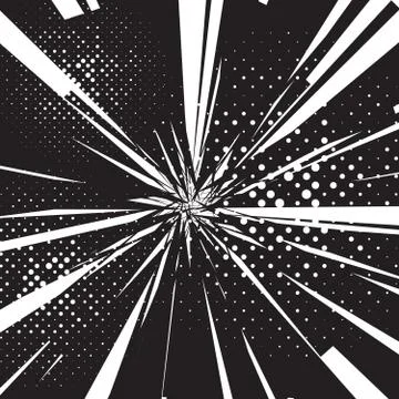 Effect motion lines for comic book and manga. Comics pop-art style template Stock Illustration