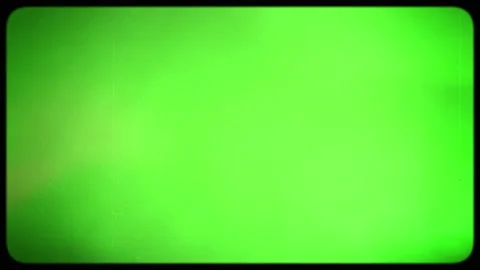 Effect of an old TV with a kinescope on a green screen. Chromakey vintage TV Stock Footage 166386781