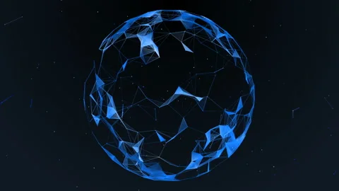 The effect of the plexus. Abstract futuristic sphere on a dark background. Stock Footage 87775546