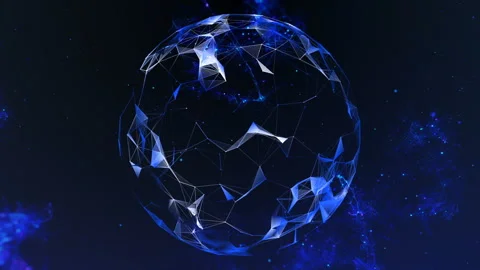 The effect of the plexus. Abstract futuristic sphere on a dark background. Stock-Footage 87814284