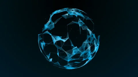 The effect of the plexus. Abstract futuristic sphere on a dark background. Stock Footage 87814625