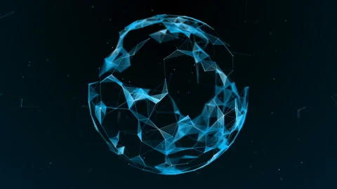 The effect of the plexus. Abstract futuristic sphere on a dark background. Stock Footage 87814791