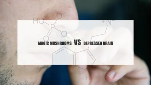 The effect of psilocybin on the mental state of a sick person. Treatment of d Stock Photos