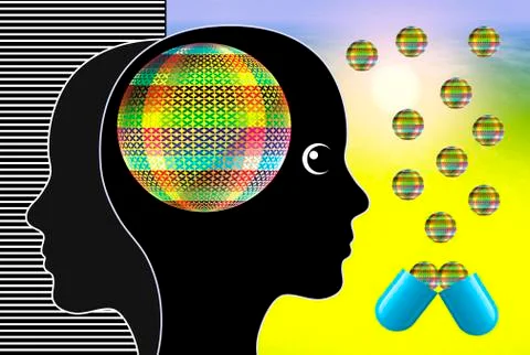 Effect of Psychoactive Drugs Stock Illustration