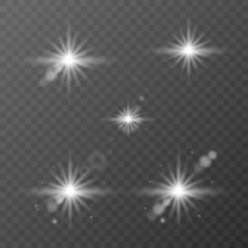 The effect of reflections and rays. Flash of white light. Highlight. Vector.. Illustrazione stock