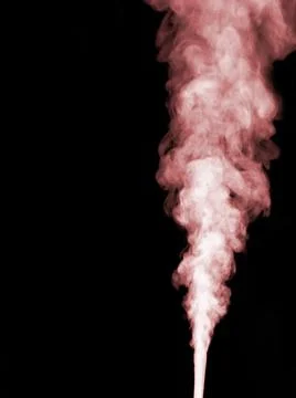 Effect of rising orange smoke on a black Stock Photos