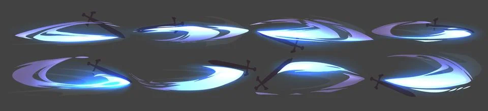 Effect set with futuristic attack slash Stock Illustration