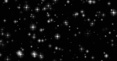 The effect of shining stars on the background of the black animation of the s Stock-Illustration