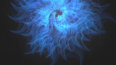 Effect smoke circle and wave blue wind with particle vector black background Stockbeeldmateriaal 285243185