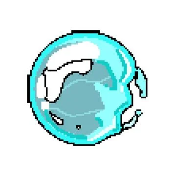 Effect soap bubble explosion pixel art vector illustration Stockillustratie