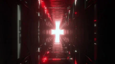 Effect VJ LOOP Red Light, Loop Video Mysterious Tunnel, abstract, sci-fi, 4k Stock-Footage 282944138