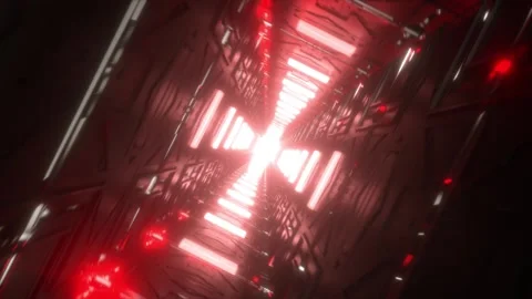 Effect VJ LOOP Red Light, Rotating Loop Video Mysterious Tunnel, abstract,  Stock-Footage 283324169