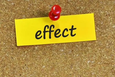 Effect  word on notes paper with cork background Stock Photos