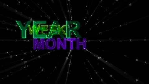 An effective 3d illustration of such concept words as year, week and month. T Stock Illustration