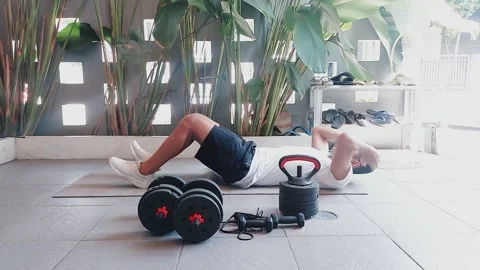 Effective Abdominal Workout Routine at Home for Core Strength Stock Footage 306206779