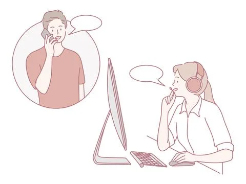Effective and Engaged Communication Between Two Individuals in Various Settings Illustrazione stock