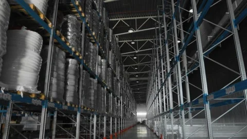 Effective and Organized Warehouse Storage Solutions for Enhanced Inventory Stock Footage 307474374