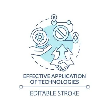 Effective application of technologies turquoise concept icon Stock Illustration