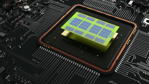 Effective assembly of the internal structure of the central processor on a pr Video stock 165780358