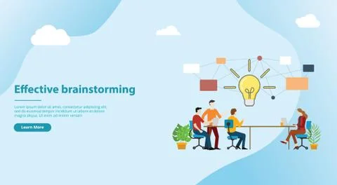 Effective brainstorming concept for website template banner design with team  Stock Illustration